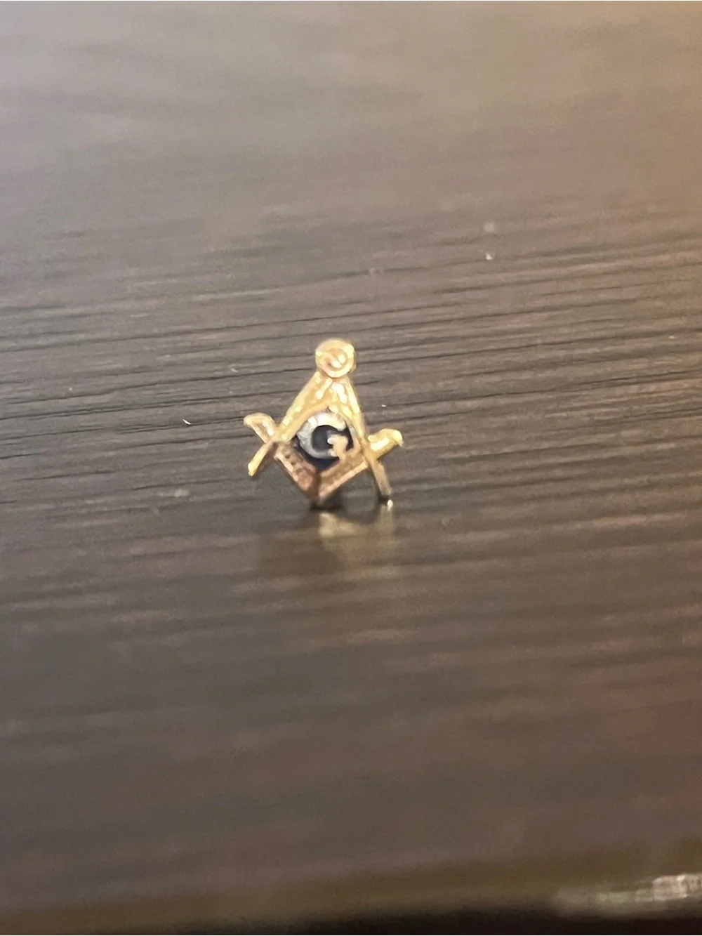 Vintage 14K Solid Gold Masonic Blue Lodge Lapel Pin / Tie Tack Estate Jewelry